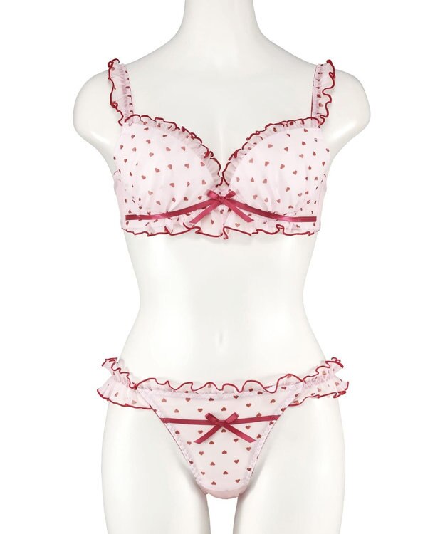 San-ai Resort（三愛水着楽園） 【WEB限定】フェミニンプティハートブラジャー＆ショーツセット 【northerly】 ピンク