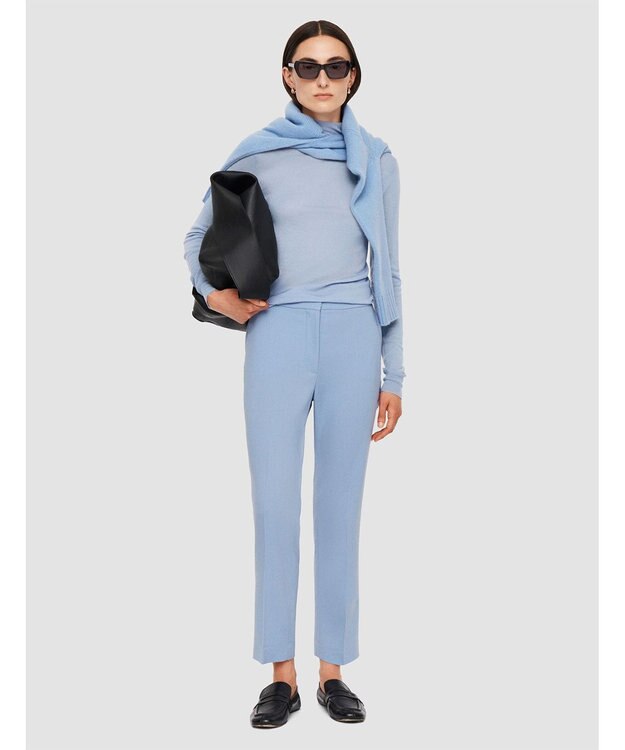 JOSEPH テーラリングクレープ　スリムトラウザーズ Faded Sky