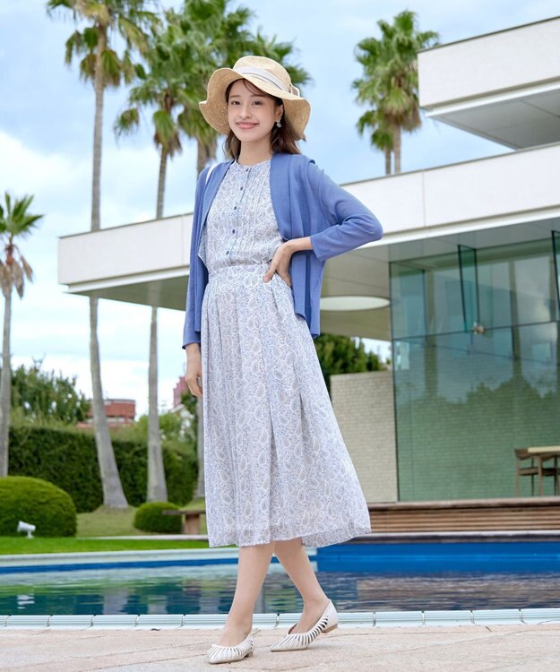 Tiaclasse L 【小倉優子さん着用・UVケア・接触冷感】ショートトッパーカーディガン ライトブルー