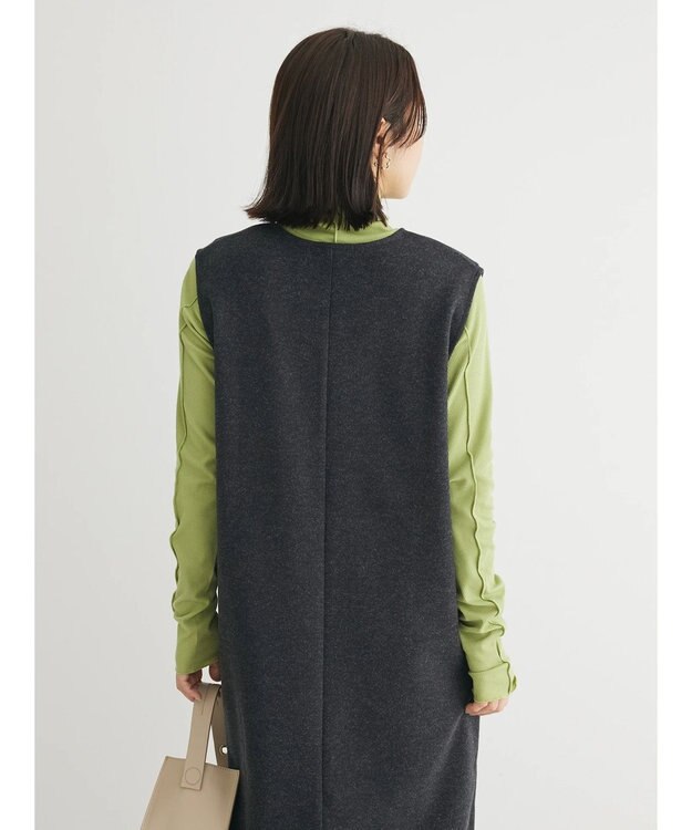 Green Parks 圧縮ポンチキーネックジャンスカ Dark Gray Mixture