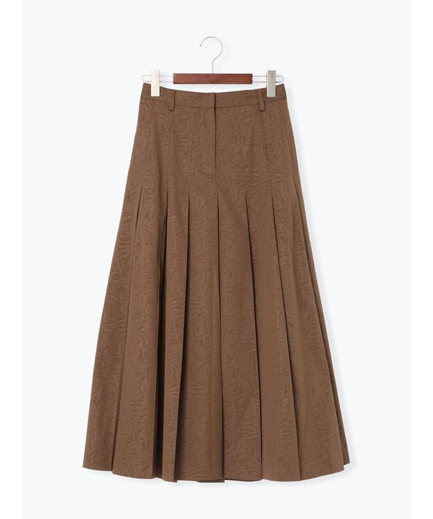 Te chichi チェックアソートロングプリーツスカート ブラウン