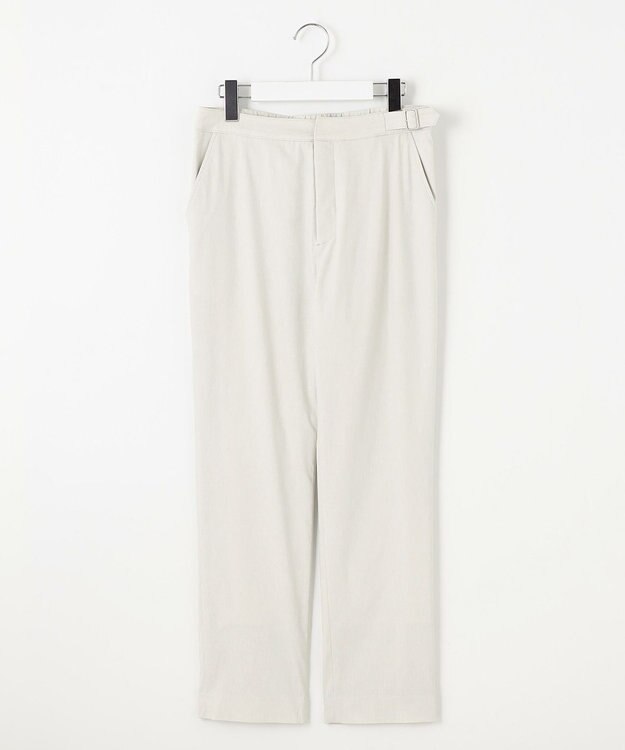 J.PRESS LADIES 【洗える】セルロースリネンストレッチ テーパード パンツ ライトグレー系