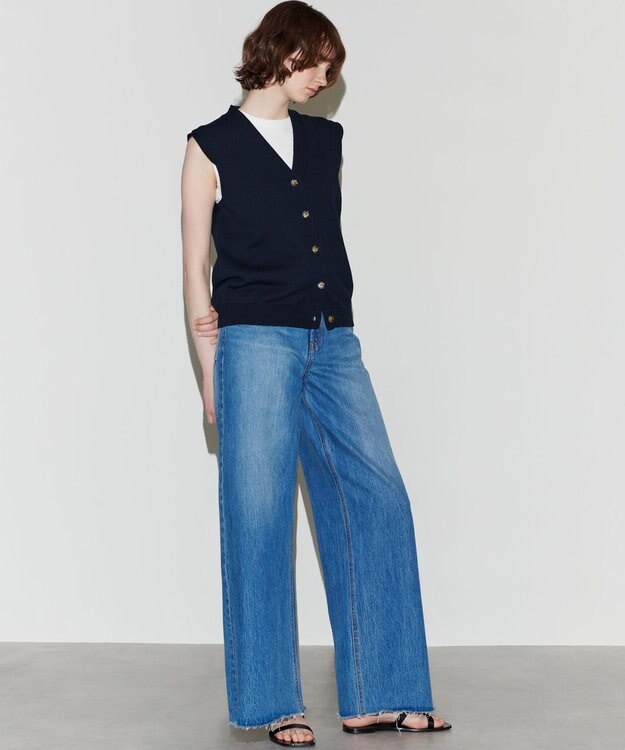 NAVE 【Nave 　洗える】ルピナス コットンニットベスト ネイビー系