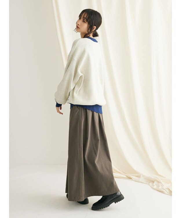 CRAFT STANDARD BOUTIQUE 綿ピーチカーゴスカート Charcoal Gray