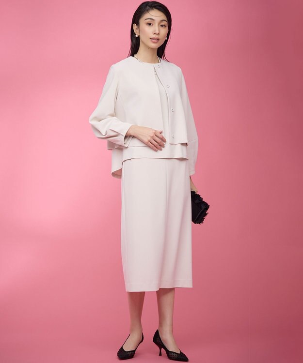 組曲 L 【KUMIKYOKU NAVY】コンフォータブルアムンゼン ノーカラージャケット サンドベージュ系