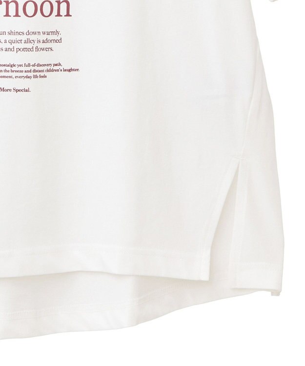 earth music&ecology 【接触冷感】アソートプリントレギュラースリットＴｅｅ Off White