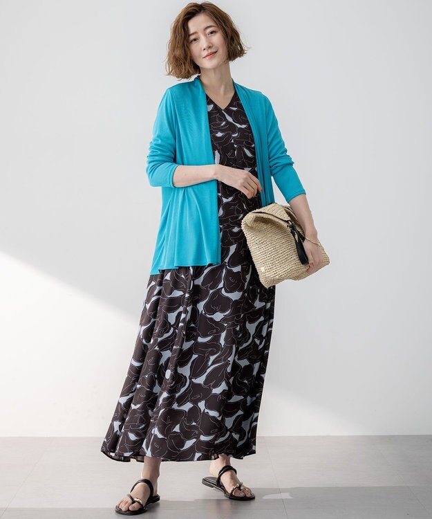 23区 【新色追加/UVケア/接触冷感】マルチ機能 シアー ショート カーディガン [WEB限定カラー]ターコイズブルー系