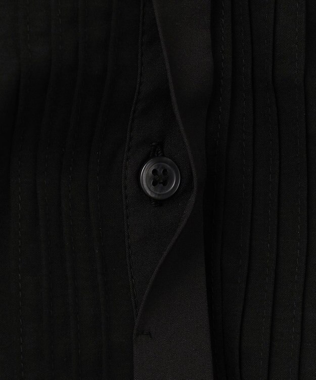 ICB 【洗える】 コンビネーションジャージー ピンタックカットソー ブラック系