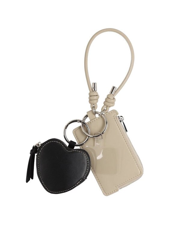 UNBILLION VERYコラボ カシュカシュ cachecache / ストラップ付きハートミニポーチモバイルストラップ ブラック