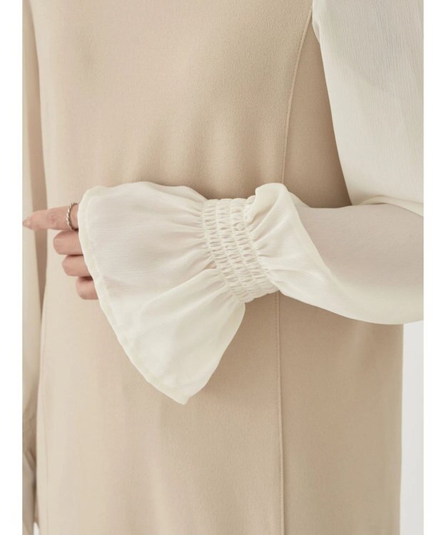 earth music&ecology ショルダードッキングワンピース Beige