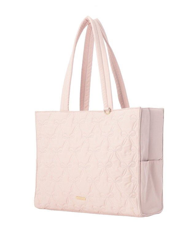 Maison de FLEUR 撥水加工リボンキルティングトートバッグ Pink
