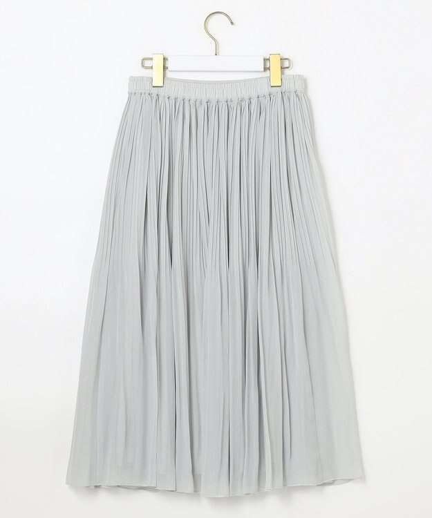 ANY SIS シャイニープリーツ スカート ライトグレー