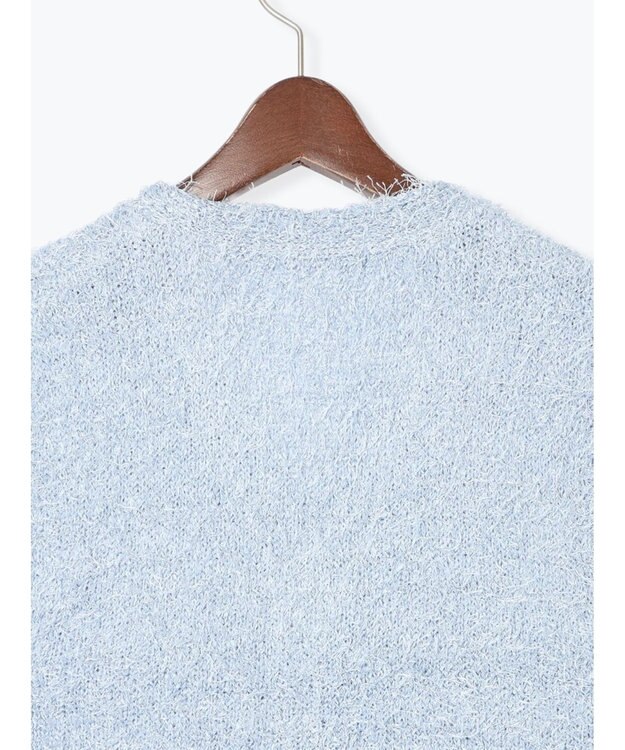 Te chichi 金釦ポケットシャギーニットベスト ブルー