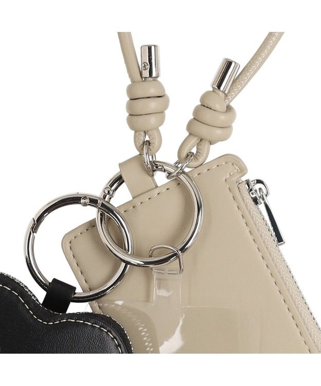 UNBILLION VERYコラボ カシュカシュ cachecache / ストラップ付きハートミニポーチモバイルストラップ ブラック