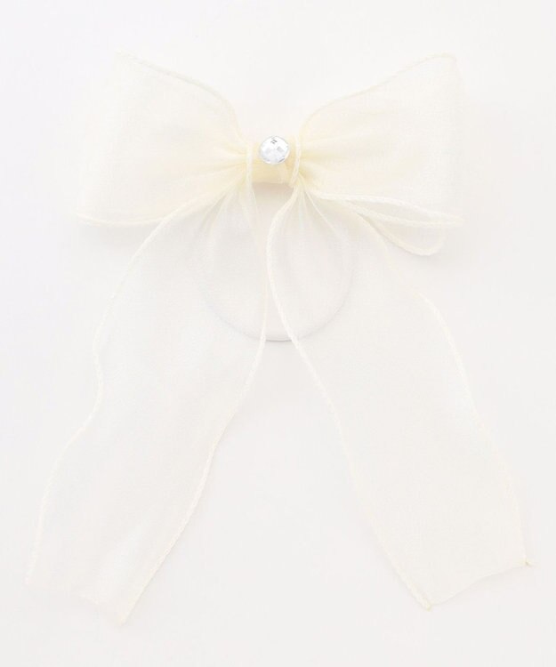 ANY KIDS オーガンジーリボンヘアポニー オフホワイト