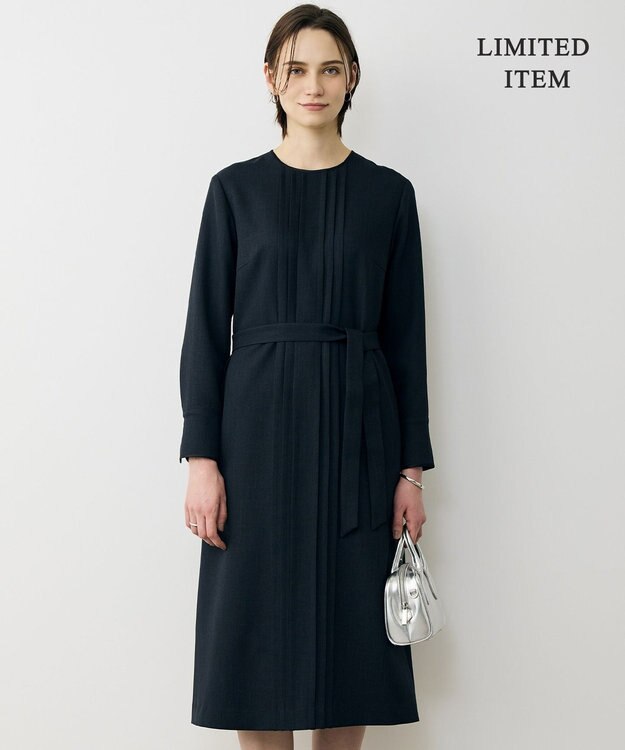 ICB L 【WEB限定】ツイードタックワンピース ネイビー系