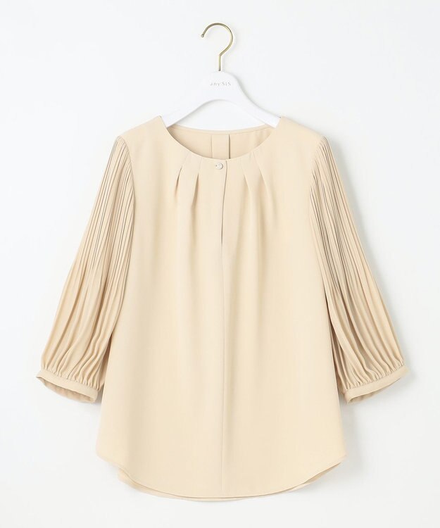 ANY SIS S 【洗える】プリーツスリーブ ブラウス ライトイエロー