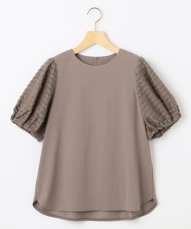 組曲 S 華感コンビネーションスリーブ カットソー モカグレー系