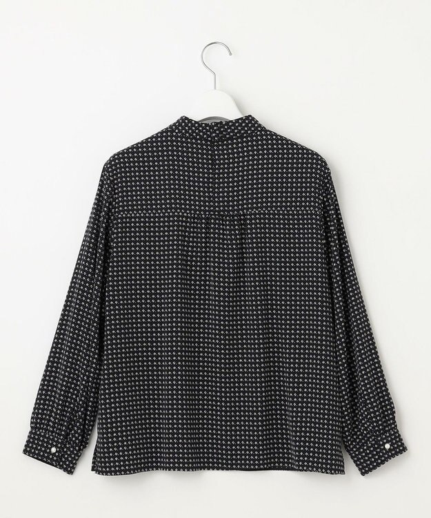 J.PRESS LADIES 【洗える】ポリエステルスエード変形ドットプリント ブラウス ネイビー系5