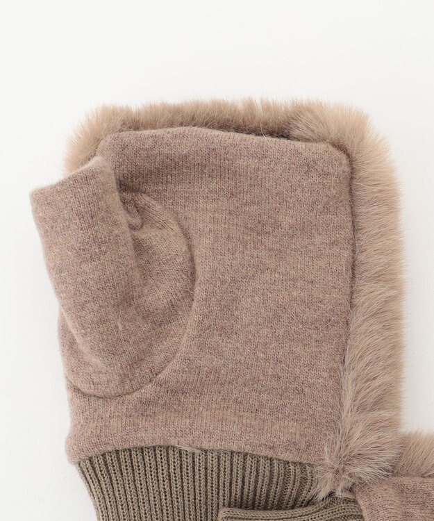 ANY リブニットハンドグローブ モカ