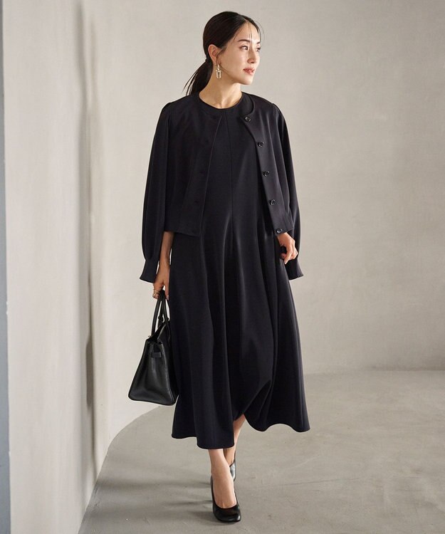 #Newans 【セレモニーにも】コクーンフォルムドレス ネイビー