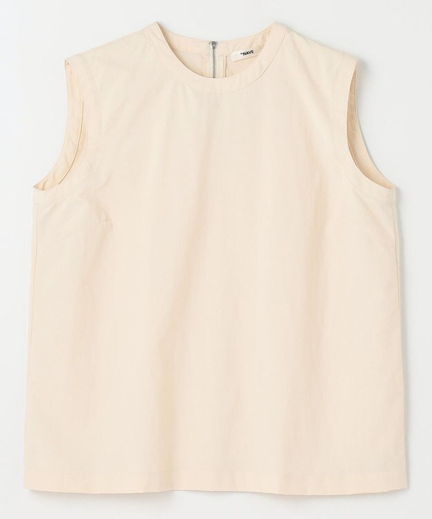 NAVE 【ReNAVE・洗える/撥水加工/接触冷感/UVケア/セットアップ】ナイロンタスラン ノースリブラウス アイボリー系