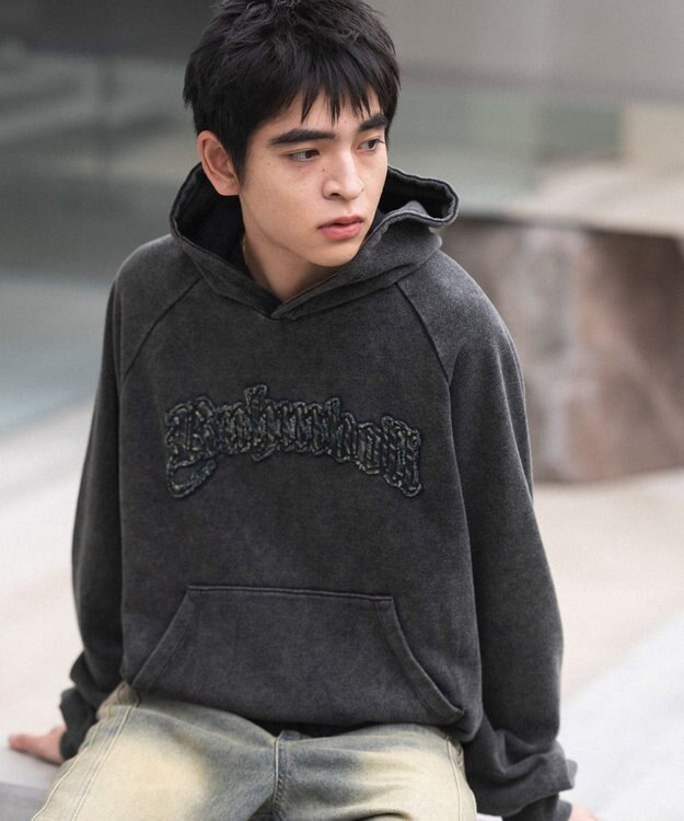 WEGO ショートグラフィックプルパーカー ブラックその他