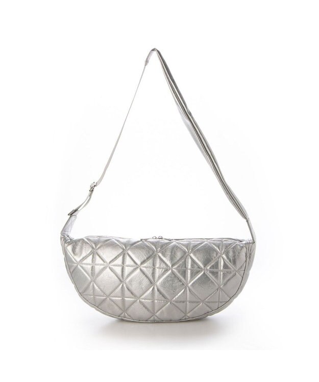 UNBILLION カシュカシュ cachecache / ソフト合皮キルティングハーフムーンショルダー シルバー