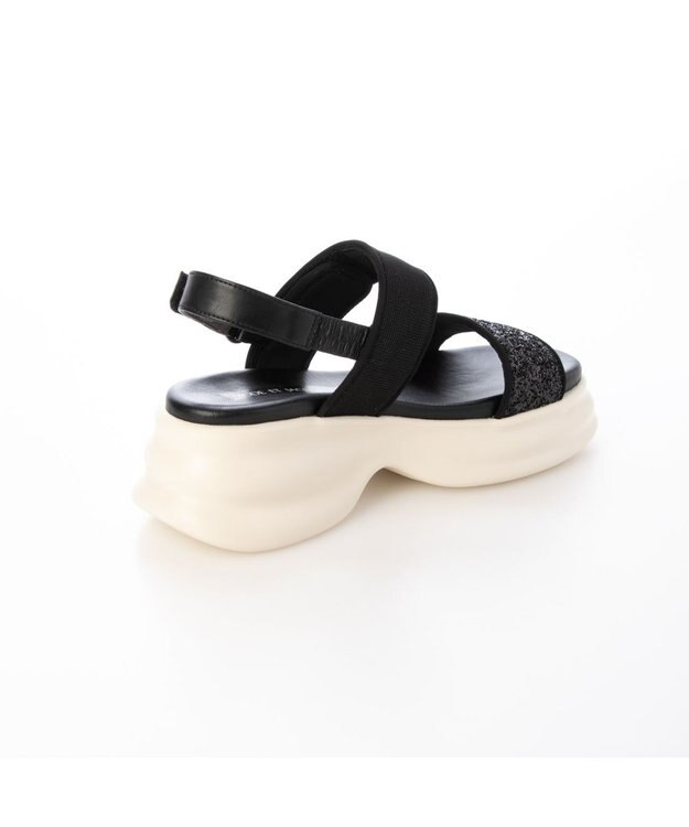 MODE ET JACOMO <MODE ET JACOMO>ボリュームソールグリッターサンダル ブラックメタリック