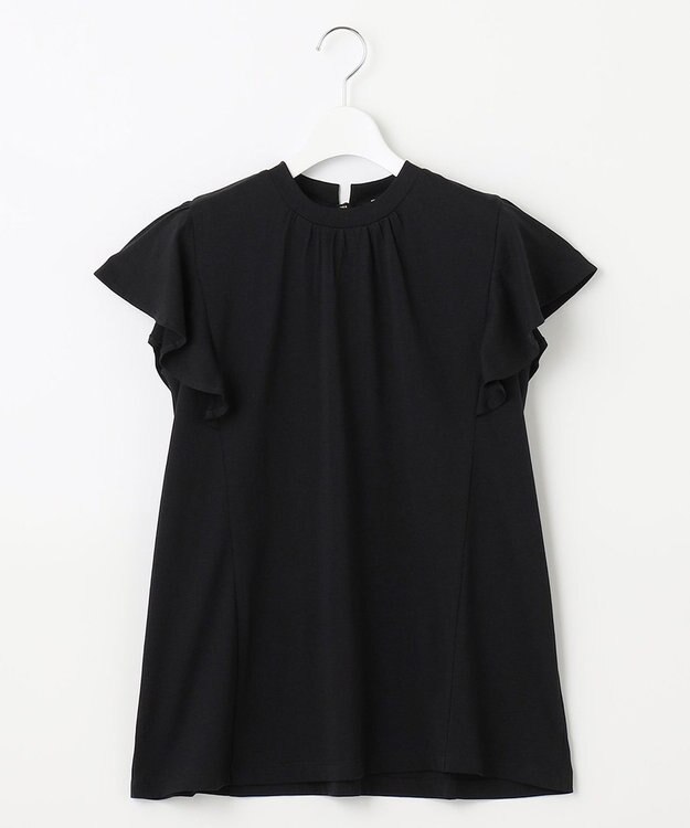 Feroux 【UVケア】スタンドカラーフレアスリーブ Ｔシャツ ブラック系