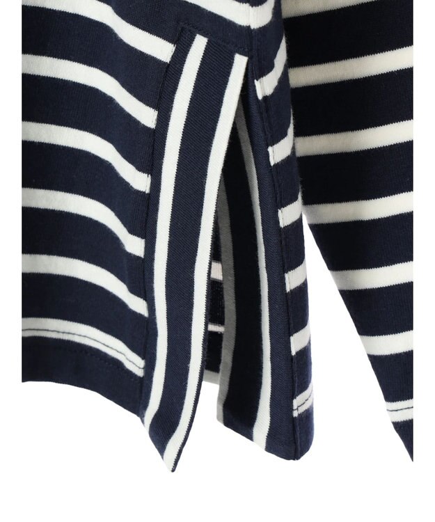 CRAFT STANDARD BOUTIQUE ボーダーサイドスリットプルオーバー Border Black