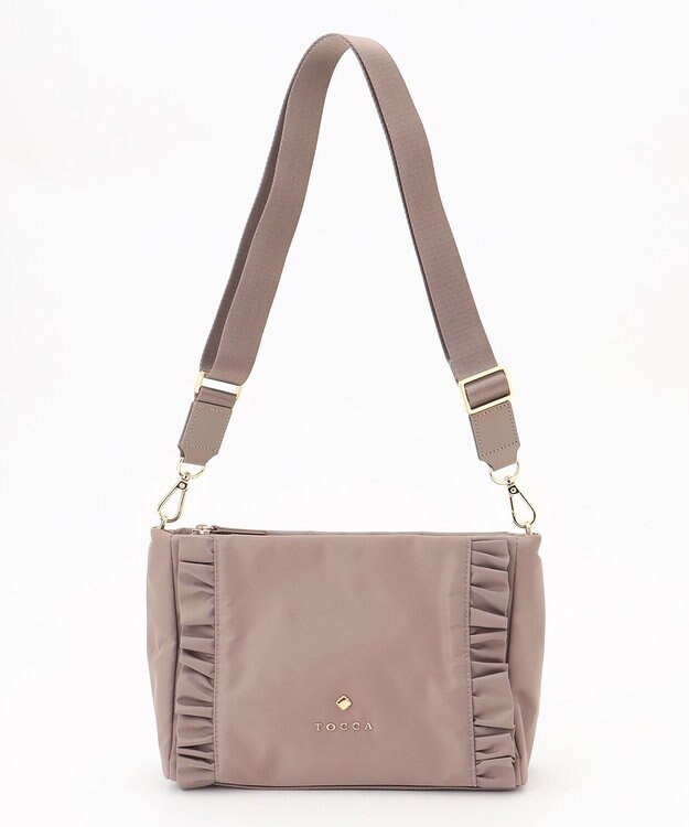 TOCCA 【撥水】TRIM WAVES POCHETTE ポシェットバッグ グレージュ系