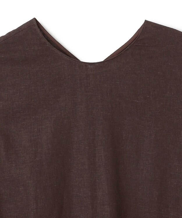 UNFILO L リネンレーヨン ノースリーブワンピース ブラウン