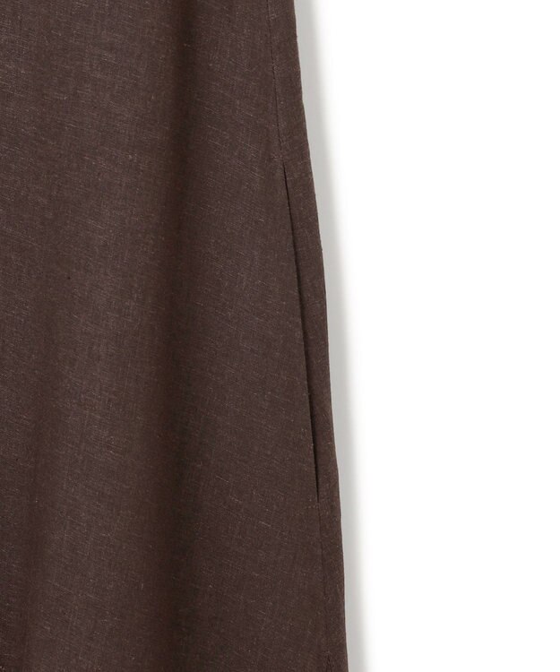UNFILO L リネンレーヨン ノースリーブワンピース ブラウン