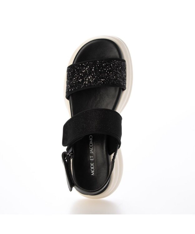 MODE ET JACOMO <MODE ET JACOMO>ボリュームソールグリッターサンダル ブラックメタリック