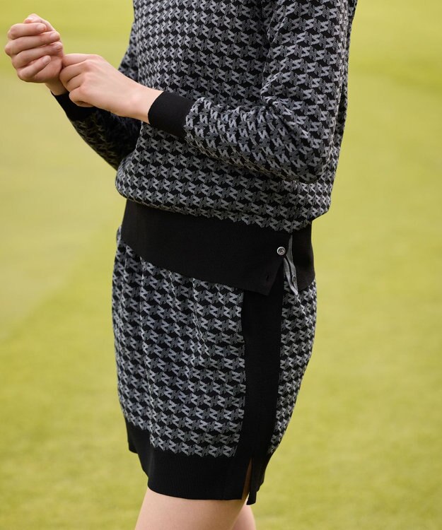 ZERO HALLIBURTON 【セットアップ可能】 モノグラム柄 ニットスカート ZHG-W5A4f 85141 ブラック