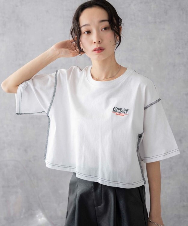 WEGO アウトステッチグラフィックショートT