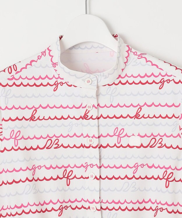 23区GOLF 機能素材で快適なラウンドを【WOMEN】ウェーブロゴ柄 ワンピース ピンク系5