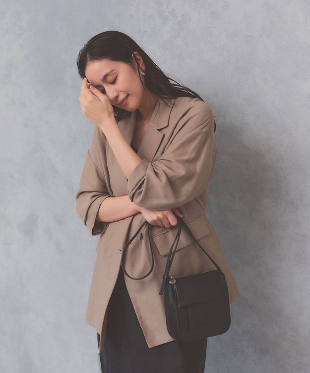 TOPKAPI 【Breath TOPKAPI】SUPPLE サプル シボレザー スワローマチ スクエア ミニ ショルダーバッグ ブラック