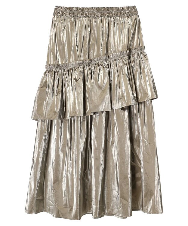 Green Parks ・ＥＬＥＮＣＡＲＥ　ＤＵＥ　メタリックティアードスカート Gold