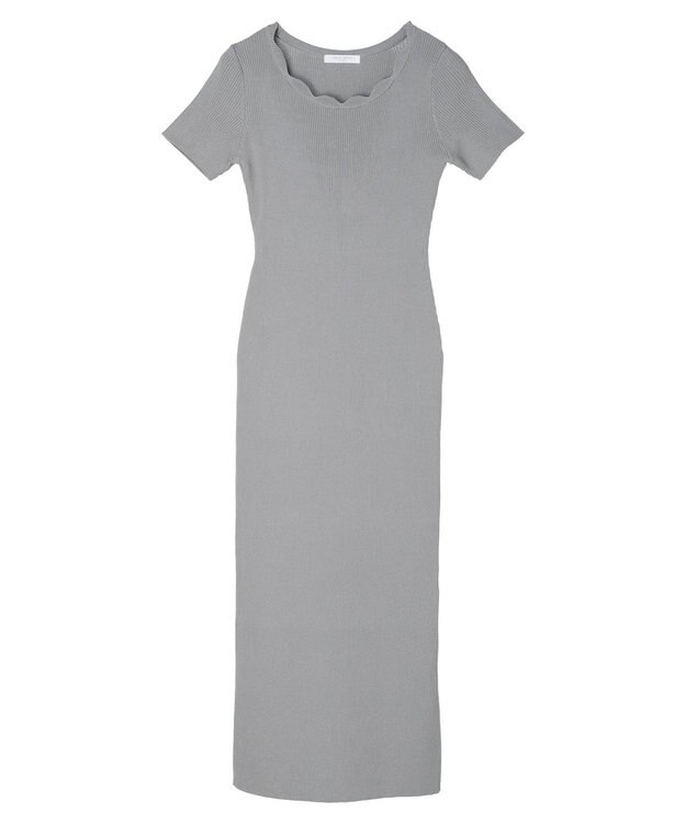 Green Parks リブニットワンピース Gray