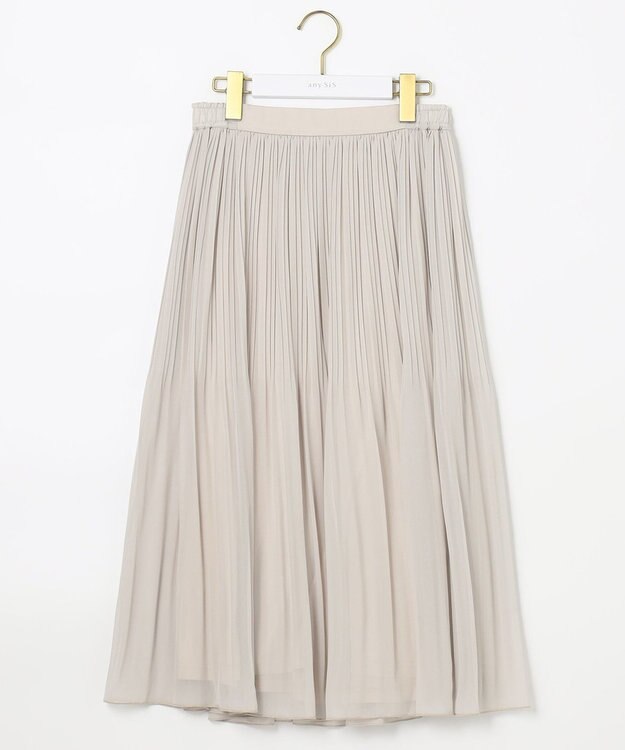 ANY SIS シャイニープリーツ スカート ベージュ