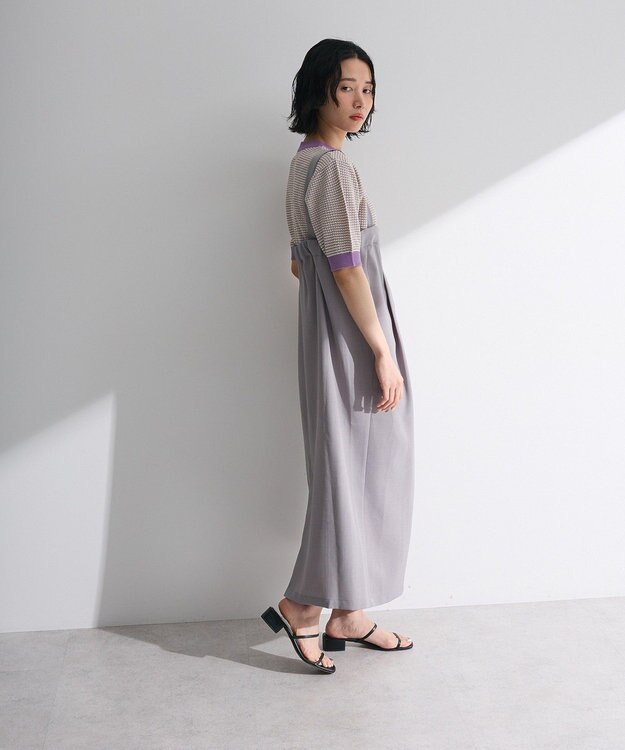 Green Parks マルチＷＡＹフロントｚｉｐサロペットスカート Brown