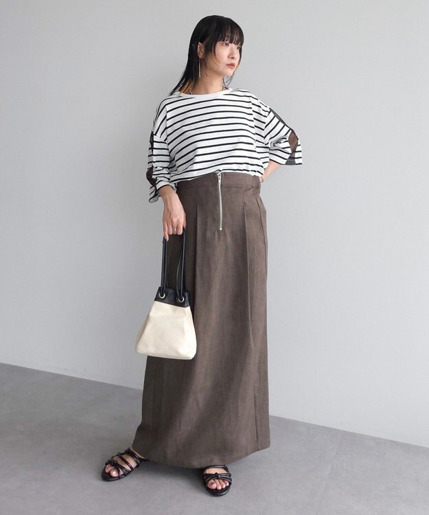 Green Parks マルチＷＡＹフロントｚｉｐサロペットスカート Brown