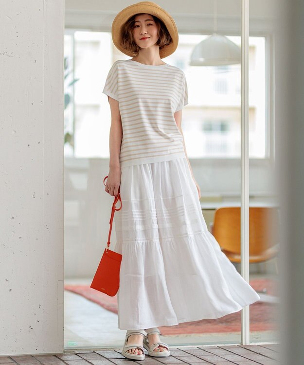 23区 【UVカット/洗える】ペーパー ブレード ハット ベージュ系