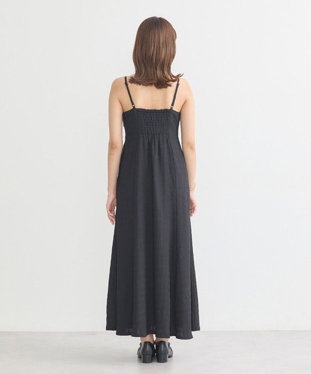 earth music&ecology ＳＥＴ２点ジャカードシャツ＋キャミドレ Black