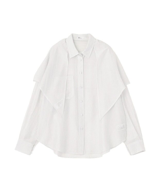 CRAFT STANDARD BOUTIQUE 【2点SET】スカーフ付きシアーストライプシャツ Stripe White