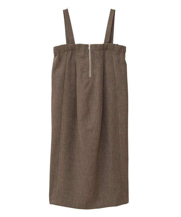 Green Parks マルチＷＡＹフロントｚｉｐサロペットスカート Brown