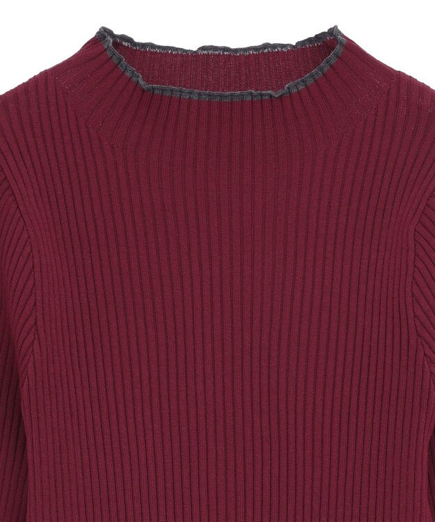 earth music&ecology ハイネックリブニットプルオーバー Bordeaux