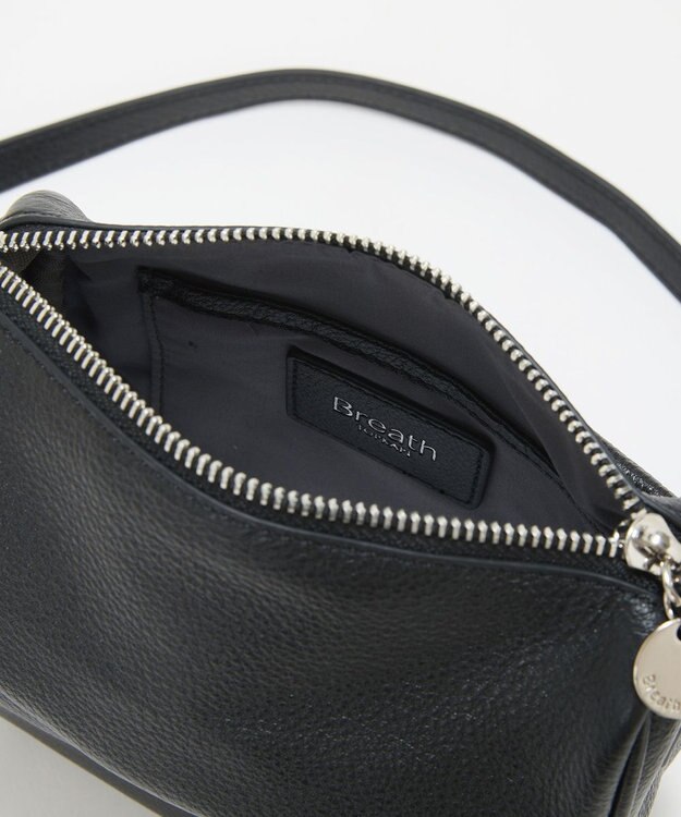 TOPKAPI 【Breath TOPKAPI】SUPPLE サプル シボレザー スワローマチ スクエア ミニ ショルダーバッグ ブラック